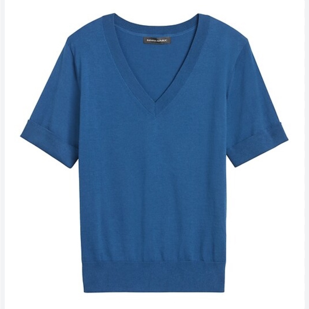 Banana Republic Deep Blue V-Neck Sweater